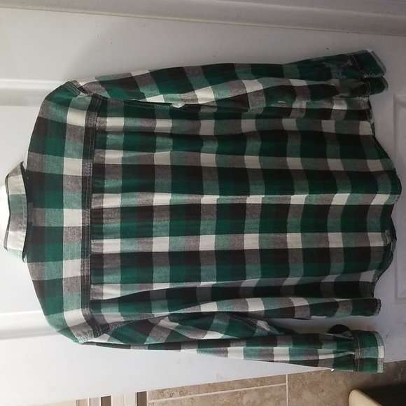 Faded Glory - Button down shirt, Size - L, Color - Green with square pattern - Picture 3 of 10